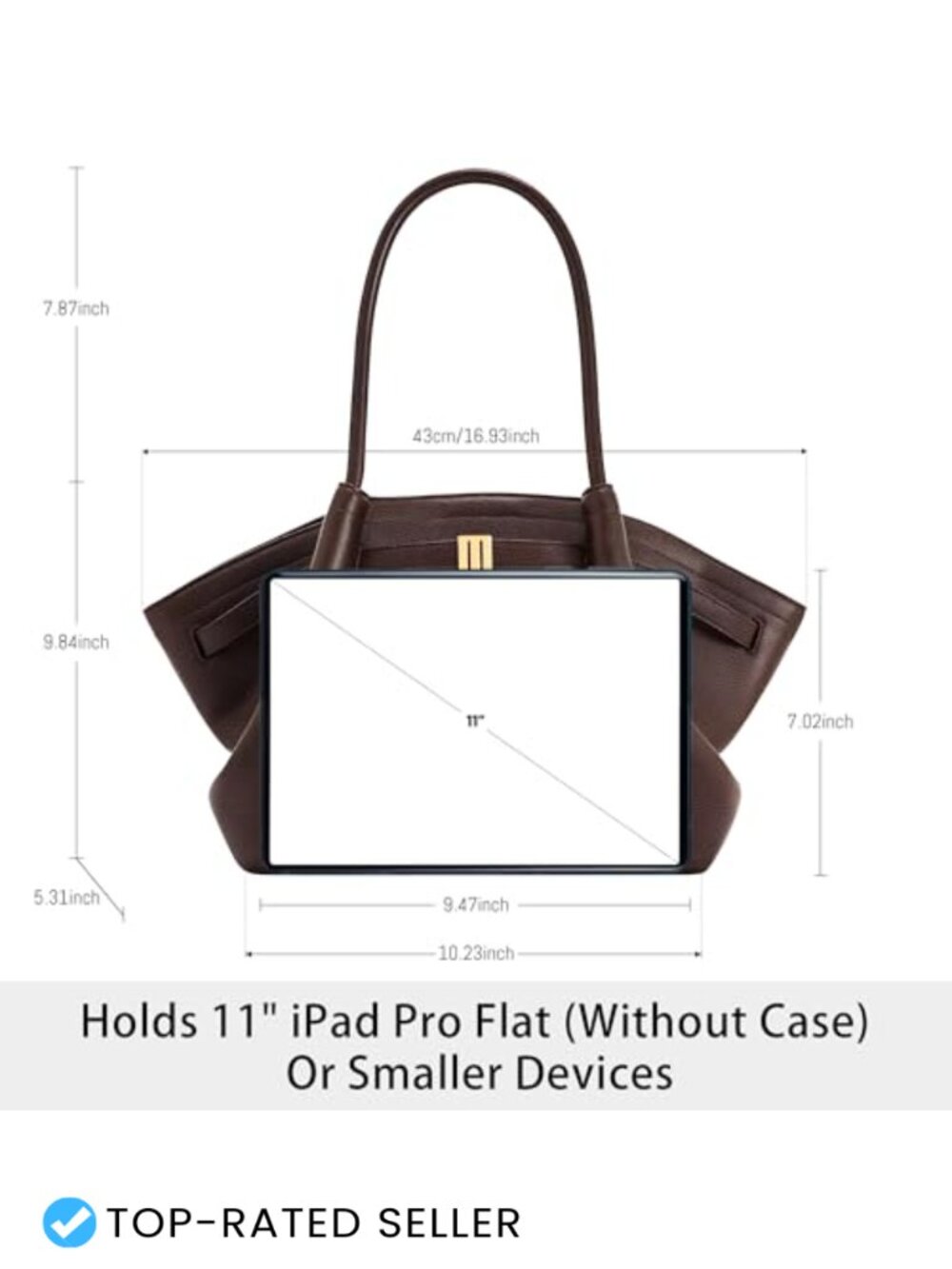 Vegan Leather Tote Bag Women Top Handle Shoulder Bag Ladies Purse - Picture 3 of 4